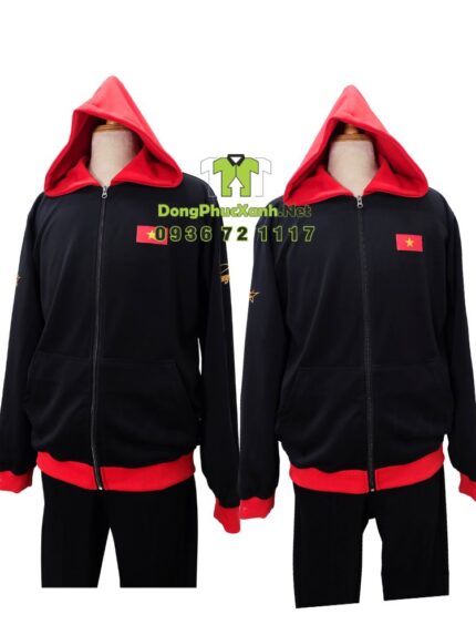 áo khoác cờ đỏ sao vàng màu đen