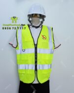 Áo gile phản quang, chất liệu vải PE in logo HAI AU TEK