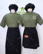 Mẫu áo sơ mi đồng phục nhân viên nhà hàng in logo wa.lá
