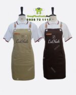 Tạp dề nail phối da - thiết kế dây chéo-vải kaki cotton 65