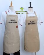 tạp dề nail phối da và khóa gài