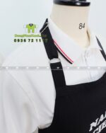 tạp dề nail phối da và khóa gài