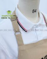 tạp dề nail phối da và khóa gài