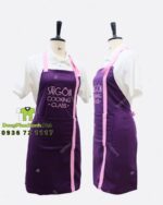 tạp dề vải kaki thun cao cấp màu tím phối xanh