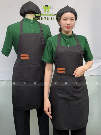 Tạp Dề Phục Vụ Vải Kaki Hàn Có Sẵn