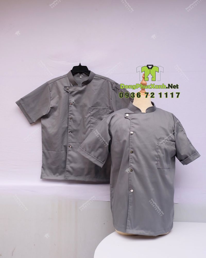 ao-bep-vai-kaki-mau-xam-5 áo bếp đồng phục