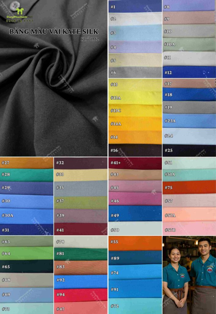 Bảng màu vải kate silk 