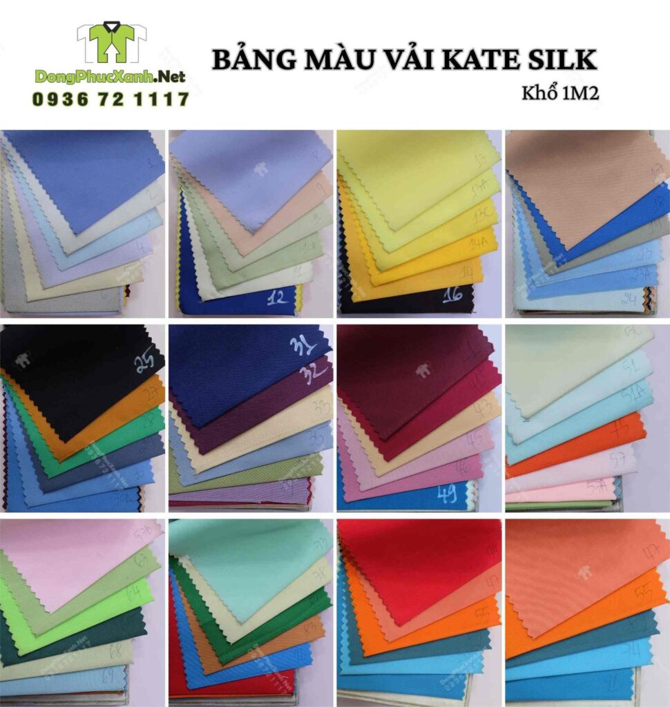 Bảng màu vải kate silk 