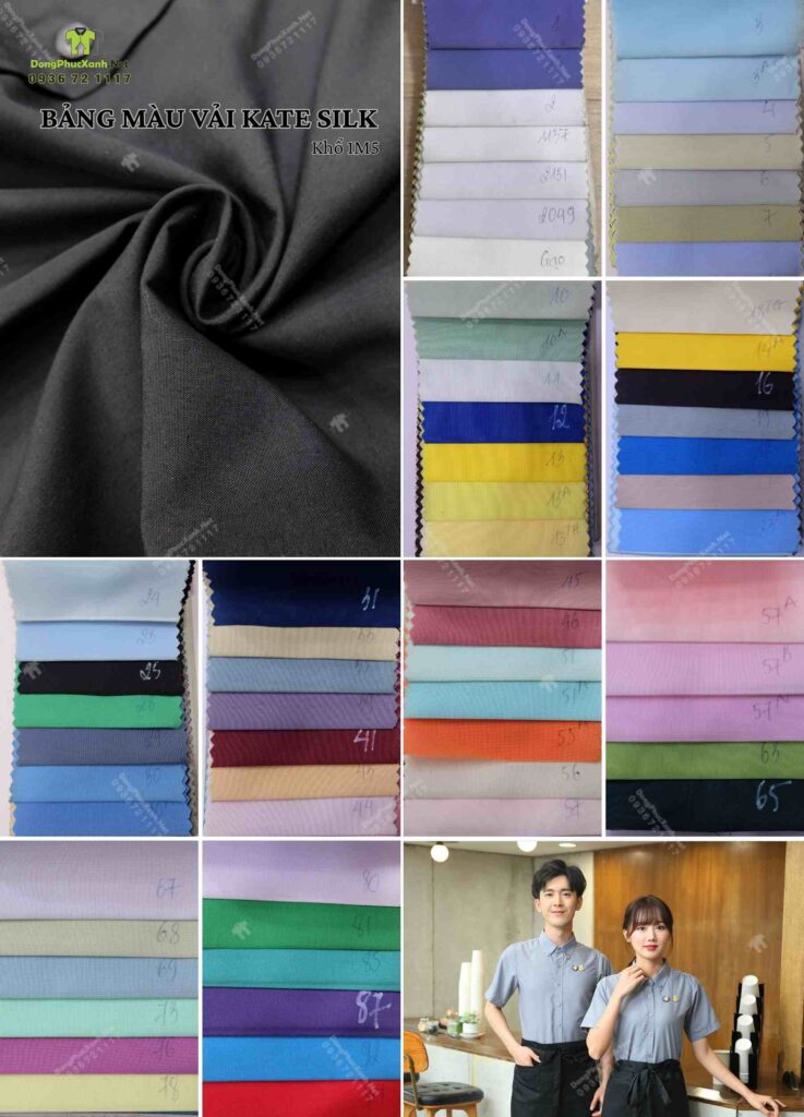 Bảng màu vải kate silk