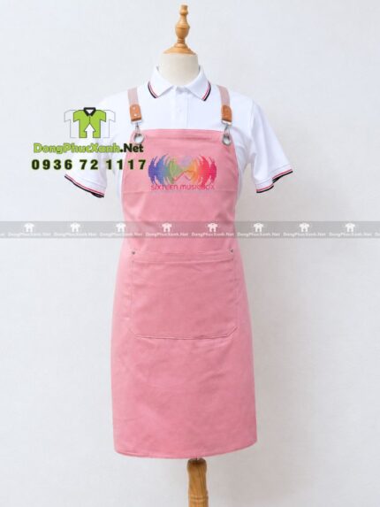 tạp dề chéo lỗ cao cấp kaki cotton100