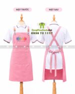 tạp dề chéo lỗ cao cấp kaki cotton100