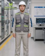 áo bảo hộ công trình - áo gile bảo hộ - chất liệu kaki
