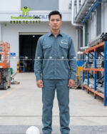 áo bảo hộ lao động công nhân xây dựng - vải kaki