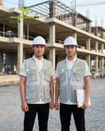 áo gile công trình vải kaki phối lưới