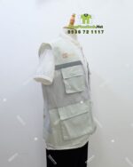 áo gile kỹ sư công ty nội thất - vải kaki phối lưới cùng nón bảo hộ