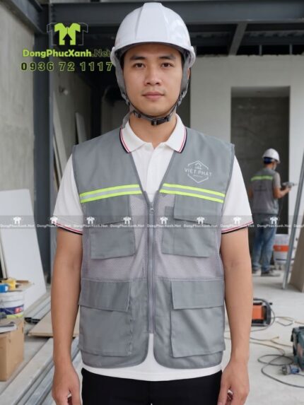áo gile kỹ sư - vải kaki