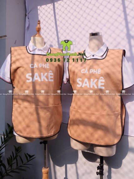 áo tạp dề cafe vải kaki thành công cao cấp