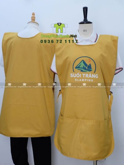 áo tạp dề vải kaki đồng phục nhân viên phục vụ