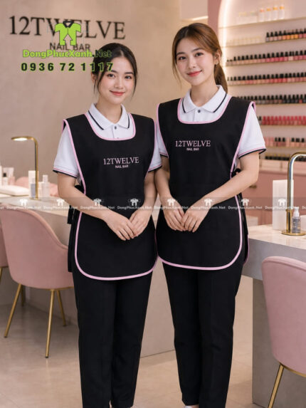 áo tạp dề nail - vải kaki thun cao cấp