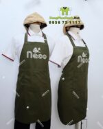 đồng phục quán ốc - tạp dề và nón vải kaki, áo thun vải cá sấu 4 chiều