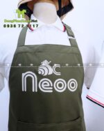 đồng phục quán ốc - tạp dề và nón vải kaki, áo thun vải cá sấu 4 chiều