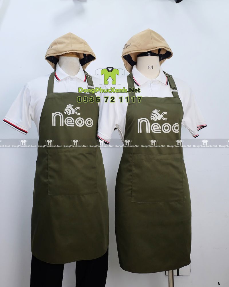 dong-phuc-quan-oc-tap-de-vai-ca-sau-4-chieu-3 đồng phục quán ốc - tạp dề và nón vải kaki, áo thun vải cá sấu 4 chiều