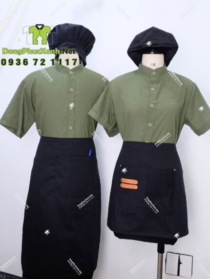 Áo bếp vải linen cotton