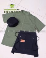 Áo bếp vải linen cotton