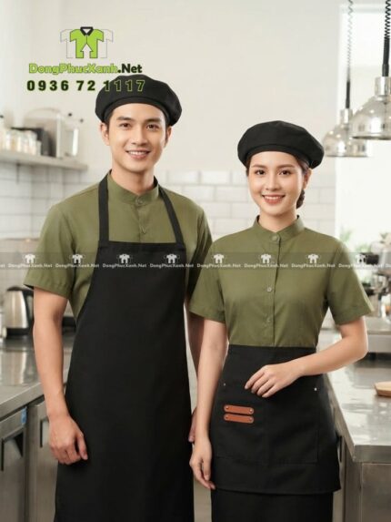 Áo bếp vải linen cotton