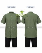 Áo bếp vải linen cotton