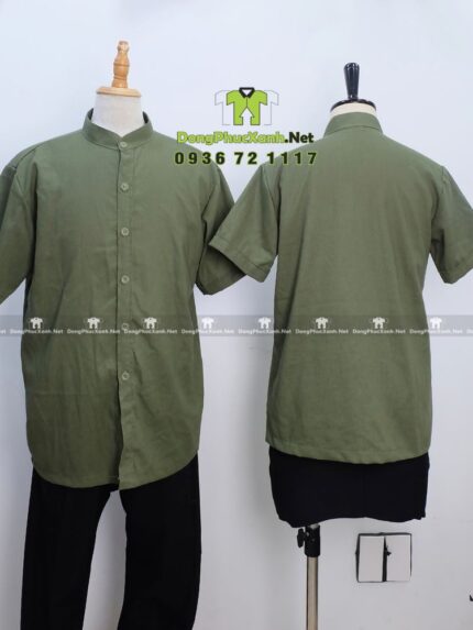 Áo bếp vải linen cotton