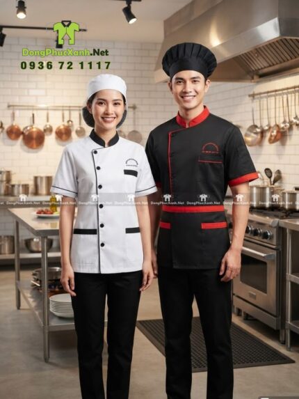áo bếp vải kaki
