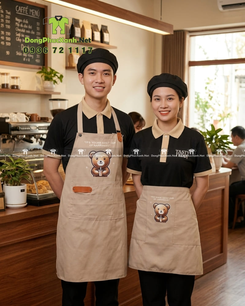 dong-phuc-quan-tra-sua-mau-nau-11 đồng phục quán trà sữa