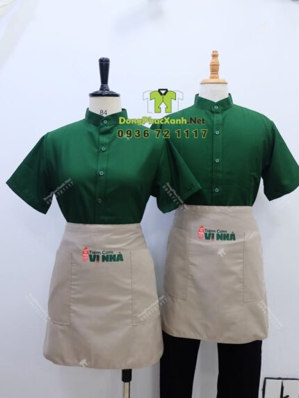 áo vải kaki hàn tạp dề