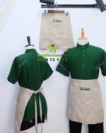 áo vải kaki hàn tạp dề
