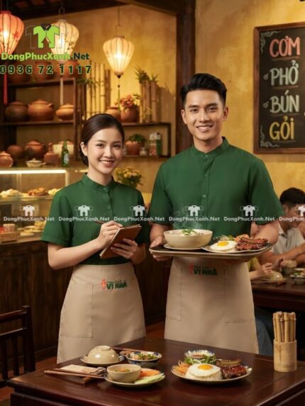 áo vải kaki hàn tạp dề