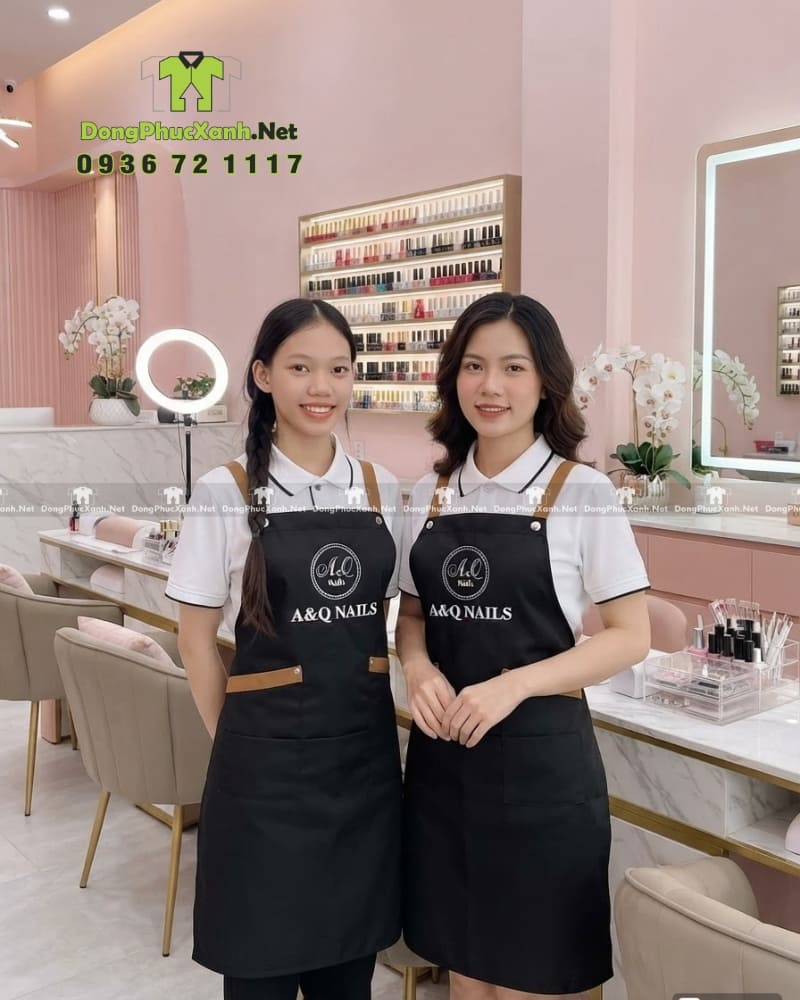 tap-de-nail-vai-miro-mau-nau-phoi-tui-7 tạp dề nail vải miro chống thấm