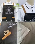 tạp dề nail vải miro chống thấm chống bám phối túi