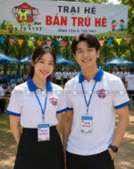 áo cổ trụ vải cá sấu thái