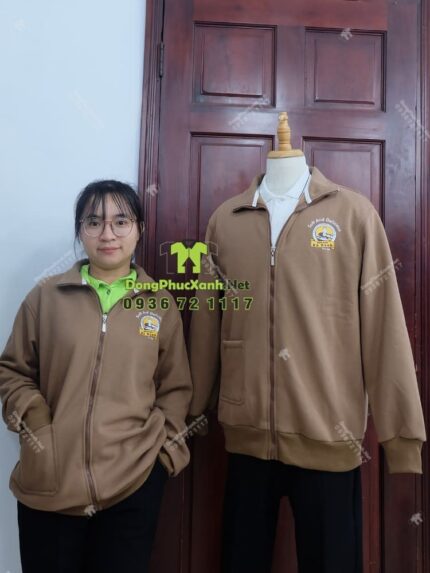 áo vải nỉ màu nâu