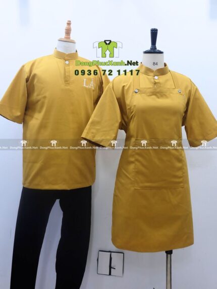 áo, tạp dề, nón vải kaki cotton 65