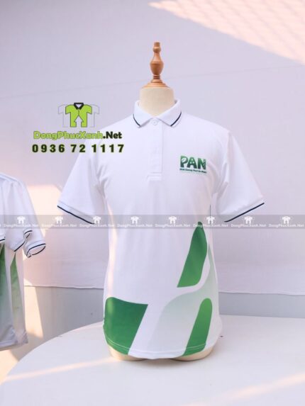 áo thun đồng phục công ty màu trắng pan