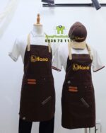 tạp dề và nón vải kaki cotton 100