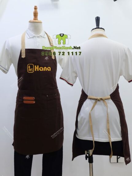 tạp dề và nón vải kaki cotton 100