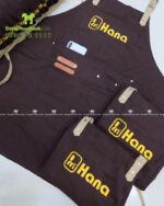 tạp dề và nón vải kaki cotton 100