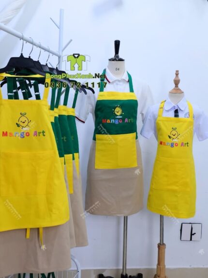 tạp dề vải kaki cotton