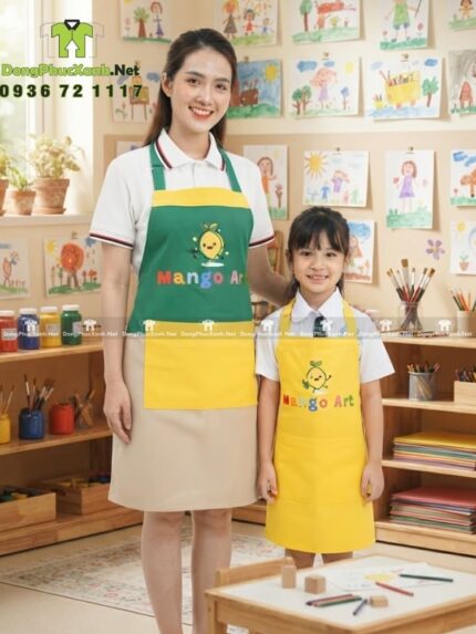 tạp dề vải kaki cotton