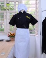 áo bếp vải kaki cototn 65