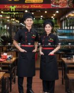 áo bếp vải kaki cototn 65