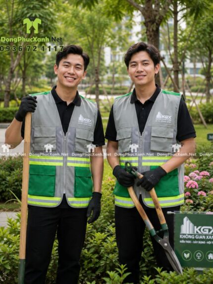 áo gile vải kaki cotton 65 phối lưới